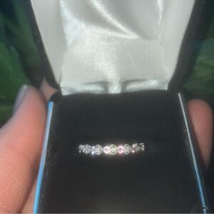 Elegant Diamond and Pink Gemstone 18K White Gold Ring